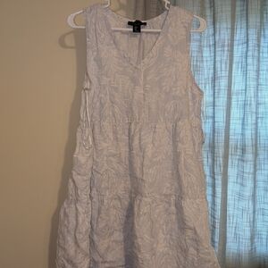 Tahari Light Gray Floral Midi Dress